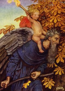 Rakkaus ei ole ajan hölmö (väri litho) tekijältä Eleanor Fortescue Brickdale