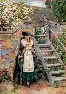Olivia. Goldsmith. Wakefieldin kirkkoherra (värilitografia). tekijältä Eleanor Fortescue-Brickdale