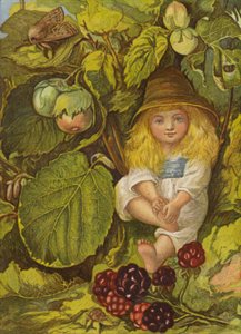 Pähkinäpensaan bower (väri litho) tekijältä Eleanor Fortescue Brickdale
