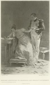 Napoleon ilmoittaa Josephinelle avioeroprojektistaan (syväpaino)