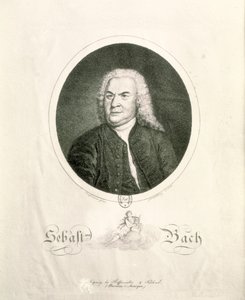 Friedrich Wilhelm Nettlingin kaivertama Johann Sebastian Bachin (1685-1750) muotokuva (kaiverrus) (bw kuva)
