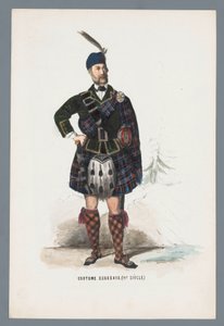 Skotlantilainen puku. (1800-luku.) (otsikko esineessä)