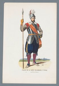 Pikeman hollantilaiskaartista. (1600-luku.) Prinssi Mauricen johdolla (otsikko esineessä)