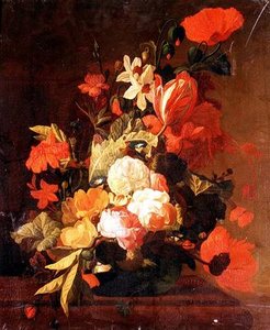 Ruusut, tulppaanit, konvolvulit jne. tekijältä Elias van den (follower of) Broeck