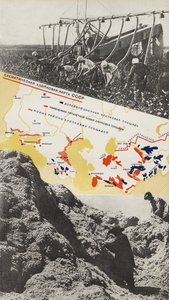 Puuvillan kasvatus. Kuvitus julkaisusta Neuvostoliitto rakentaa sosialismia, 1933. tekijältä Eliezer Markowich Lissitzky