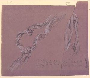 Piirustus, Fortune-kuvauksen draperia, n. 1887. tekijältä Elihu Vedder
