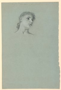 Piirros, Tytön luonnos, n. 1885 tekijältä Elihu Vedder
