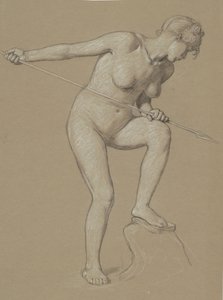 Tyttö Spearing Dolphin, c. 1900. tekijältä Elihu Vedder