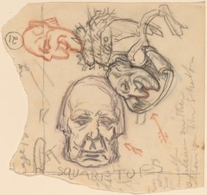 Omakuva: Karikatyyrit, c. 1918. tekijältä Elihu Vedder