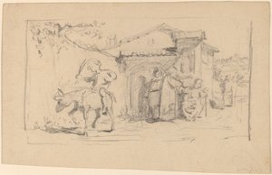 Poika ja aasi, n. 1859. tekijältä Elihu Vedder