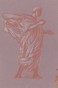 Seisova hahmo, n.1872-77 (värikynä violetille paperille). tekijältä Elihu Vedder