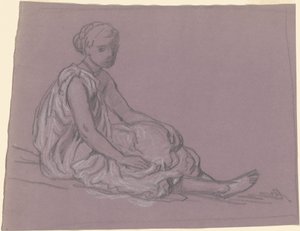 Tutkimus kreikkalaisten tyttöjen kylpemisestä, n. 1872. tekijältä Elihu Vedder