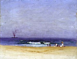 On the Beach (öljy kankaalle) tekijältä Elioth Gruner