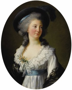 Ranska: Portrait de Madame de Moreton, La Comtesse de Moreton de Chabrillan Madame de Moretonin muotokuva, Comtesse de Chabrillan, väärin tunnistettu Izabela Czartoryskan kanssa.