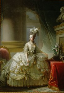 Marie Antoinette, arkkiherttuatar, Ranskan kuningatar, keisarinna Maria Teresian tytär, keisari Joosef II:n sisar (maalaus kankaalle) tekijältä Elisabeth Louise Vigee-Lebrun