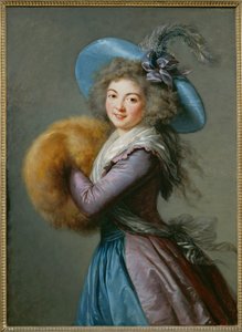 Mme Mole-Raymond (maalaus puulle) tekijältä Elisabeth Louise Vigee-Lebrun