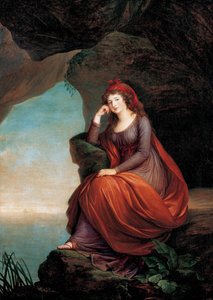""Muotokuva Maria Josepha Hermenegilde von Liechtensteinista, prinsessa Esterhazysta (1768-1845), Ariane a Naxosissa"" Marie Louise Elisabeth Vigee Lebrunin (Vigee-Lebrun) maalaus (1755-1842) Wienin Itävallan museo 1793 Liechtenstein tekijältä Elisabeth Louise Vigee Lebrun