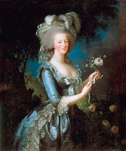 Marie Antoinette ruusun kanssa, 1783.