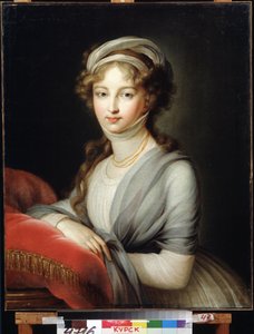 Keisarinna Elisabeth Alekseijevna, Badenin (tai Badenin) prinsessa Louise (1779-1826) muotokuva (Keisarinna Elizabeth Alekseijevnan muotokuva, Badenin prinsessa Louise). Marie Louise Elisabeth Vigee Lebrunin (1755-1842) maalaus. Öljy kankaalle, 80 x 64,6 c tekijältä Elisabeth Louise Vigee Lebrun