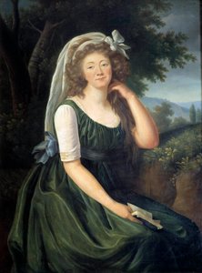 Muotokuva Jeanne Becusta, kreivitär (tai madame) du Barrysta (1743-1793), Louis XV:n kurtisaani ja rakastajatar, louveciennes 46-vuotiaana Marie Elisabeth Louise Vigee Le brunin (tai Vigee-Lebrunin tai Vigee Lebrunin) maalaus ( 1755-1842). syyskuuta 1789. tekijältä Elisabeth Louise Vigee Lebrun