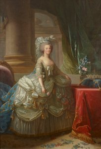 Ranskan kuningatar Marie Antoinetten muotokuva 1755-1793, n. 1785. tekijältä Elisabeth Louise Vigee Lebrun