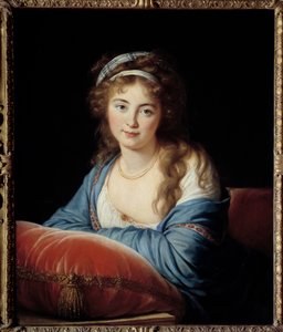Kreivitär Katariina Vassiljevna Skavronskaia (1761-1829) Venäjän Katariina II:n kunniarouvan muotokuva Marie Elisabeth Louise Vigee Le brunin (tai Vigee Lebrunin tai Vigee Lebrunin) maalaus (1755-1842) 1796 su. 0,66x0,8 m - Kreivitärren muotokuva tekijältä Elisabeth Louise Vigee Lebrun