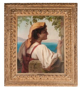 Italialainen neito korjaa verkkoja Napolinlahdella, 1872