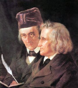 Grimmin veljekset: Jacob (1785-1863) ja Wilhelm (1786-1859), Elisabeth Jerichau-Baumannin maalaus