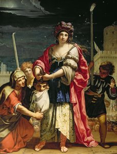 Judith Holofernesin pään kanssa