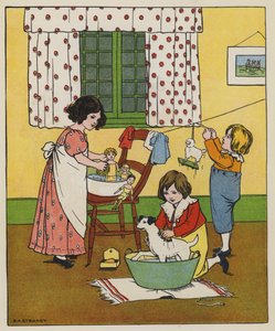 lauantai, pesuaika (väri litho)