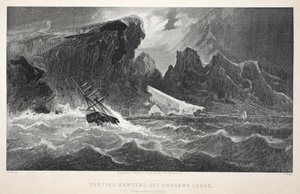 Erottelevat Hawserit Godsend Ledgestä, kuva toisesta Grinnell-retkistä Sir John Franklinia etsimässä...", 1856