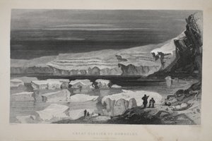 Humboldtin suuri jäätikkö, kuvitus teoksesta "The second Grinnell Expedition in Search of Sir John Franklin", 1856.