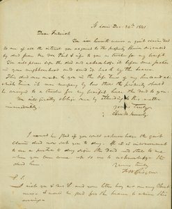 Eliza Kennerlyn kirje Frederick Saugrainille 24. joulukuuta 1841 tekijältä Eliza Kennerly