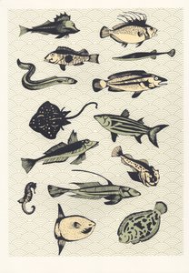 Keltainen japanilainen kala, 2016 (silmäpainatus) tekijältä Eliza Southwood