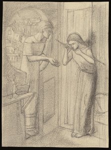 Clerk Saunders (kynä paperille) tekijältä Elizabeth Eleanor (1834 62) Siddal