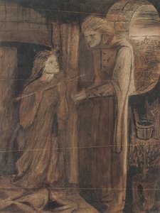 Clerk Saunders (akvarelli arabikumilla ja raapimalla, paperille)