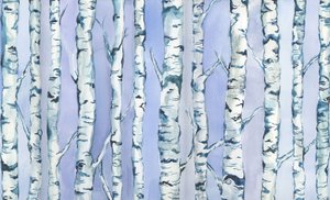 Silverbirch Forest, 2018 (akvarelli ja akryyli).