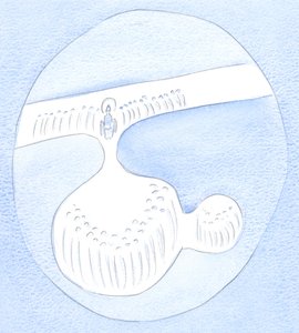 Kaikki hyvät hedelmät saavat hyvyyden "viinipuusta", joka on Kristus. Suurin ravinto tulee hänen läheisyydestään., 2001 (w/c paperilla) tekijältä Elizabeth Wang