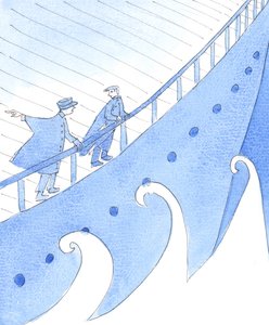 Joka opastaa ihmisiä vaikealle matkalle, on huomautettava vaaroista ja tarjottava järkeviä käyttäytymissääntöjä, 2005 (akvarelli paperille). tekijältä Elizabeth Wang