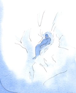 Kuten lapsi lepää lumikentällä leikkimisen jälkeen, voin levätä Jumalassa, Hänen jumaluudessaan kehdona, aina kun käännyn Hänen puoleensa luottaen, 2003 (paperilla) tekijältä Elizabeth Wang
