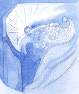 Taivaaseenastumishetkellä veljemme Kristus palasi Isän luo voittoon ja avasi meille tien taivaaseen, 2001 (paperilla) tekijältä Elizabeth Wang