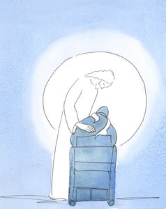 Pääsiäisvigiliassa Kristus nojautui tuolini päälle ja osoitti kuinka iloinen, 2003 (paperilla) tekijältä Elizabeth Wang