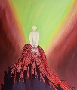 Messussa Jeesus vetää kalastajan tavoin valtakuntaansa ne, jotka rakastavat Häntä, 2001 (öljyä aluksella) tekijältä Elizabeth Wang