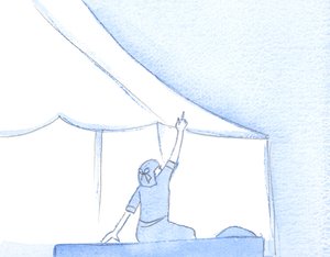 Pienelläkin todellisen katumuksen palalla rukouksessa on kuin koskettaisimme Jumalaa, joka vuodattaa anteeksiantonsa kuin sateen, 2002 (paperilla) tekijältä Elizabeth Wang