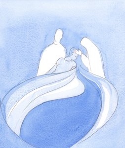 Kristus ja Neitsyt Neitsyt ovat kuin taivaallisia palvelijoita, jotka auttavat meitä, kun hengellisestä myllerryksestä ja sinnikkyydestä syntyy jotain ihmeellistä, 2002 (paperilla) tekijältä Elizabeth Wang