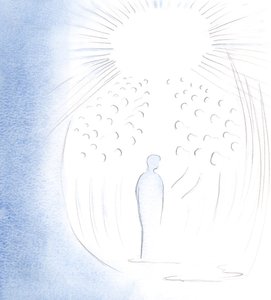 Kristus tuli sieluni kirkkaudessa rakkaiden pyhien kanssa, jotka elävät Hänen läsnäolossaan, 2000 (paperilla) tekijältä Elizabeth Wang