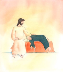 Kristus on lähellä ystäviään kaikissa olosuhteissa, 2000 (paperilla) tekijältä Elizabeth Wang