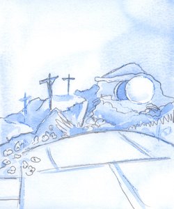 Tämä miniatyyri Golgata ylistää Kristusta, kuten mikä tahansa sopiva malli, kuva tai patsas uskon juhlimiseen, 2002 (paperilla) tekijältä Elizabeth Wang