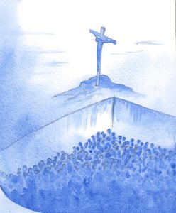Kristus veljemme ja jumalallinen Vapahtaja maksoi synneistämme kuuluvan velan. Tunnustaessamme Hänet nousemme "kuopastamme", 2002 (w/c paperilla) tekijältä Elizabeth Wang
