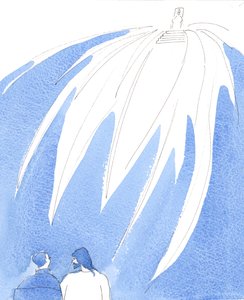 Kristus näytti minulle ehtoollisella, että taivaallinen Isä katsoo iloiten kaikkia, jotka työskentelevät nähdäkseen sakramentit, 2004 (vesiväri paperille). tekijältä Elizabeth Wang